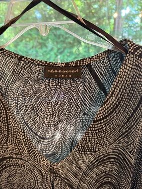 Connected Woman Black & White Swirl Print Dress Size 1x